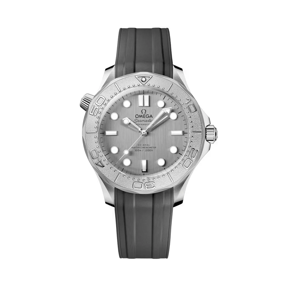 OMEGA Seamaster Diver 300M Titanium Bezel 42mm - Grey on Rubber Strap O21032422006002 42 mm kol saati
