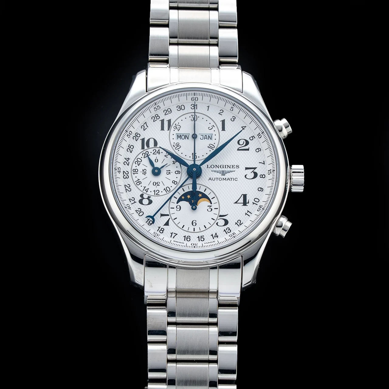 Longines Master Collection Chronograph Moonphases L2.773.4.78.6 210009N35770 42 mm kol saati