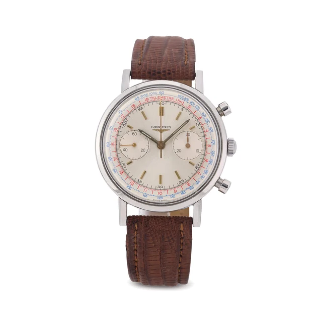 Longines LONGINES REF. 7413 CHRONOGRAPH STEEL Fine and rare, manual-winding, stainless ste