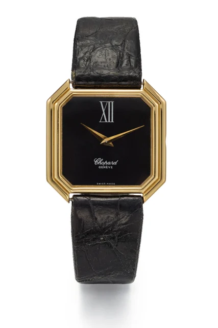 Chopard CHOPARD REF. 2130, BLACK DIAL; 18K YELLOW GOLD kol saati