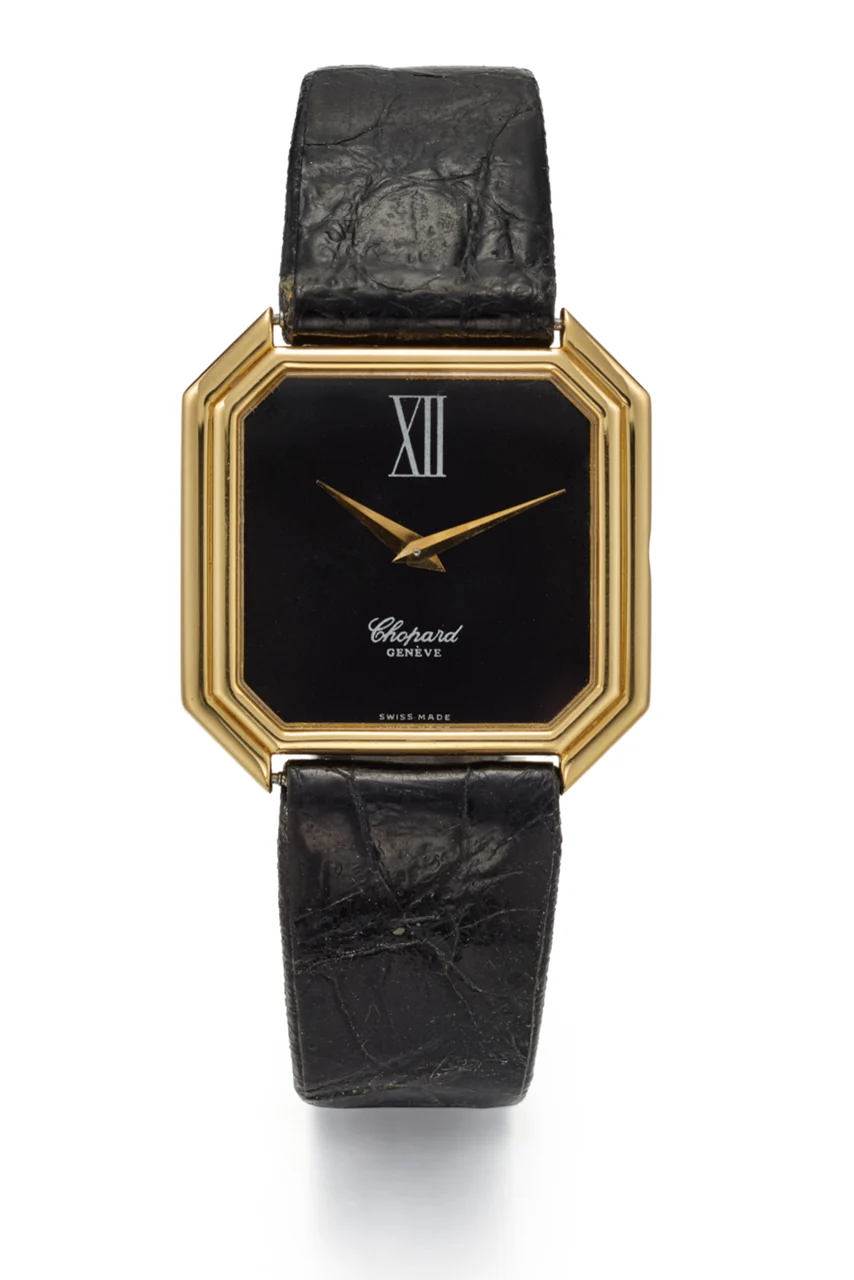 Chopard CHOPARD REF. 2130, BLACK DIAL; 18K YELLOW GOLD kol saati