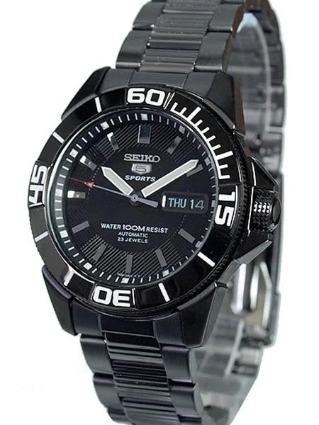 Seiko Sports Automatic Black Watch with Matching Bracelet #SNZE13K1 kol saati