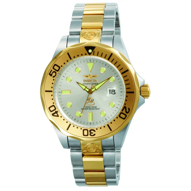 Invicta Grand Diver Deep Garrison Automatic Watch - 47mm. Steel, Gold (3050) kol saati