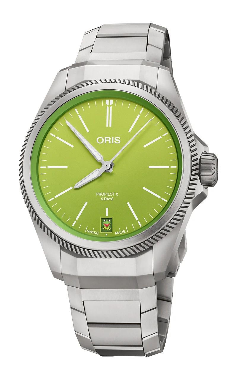 Oris ProPilot X Kermit Edition 01 400 7778 7157-Set 39 mm kol saati