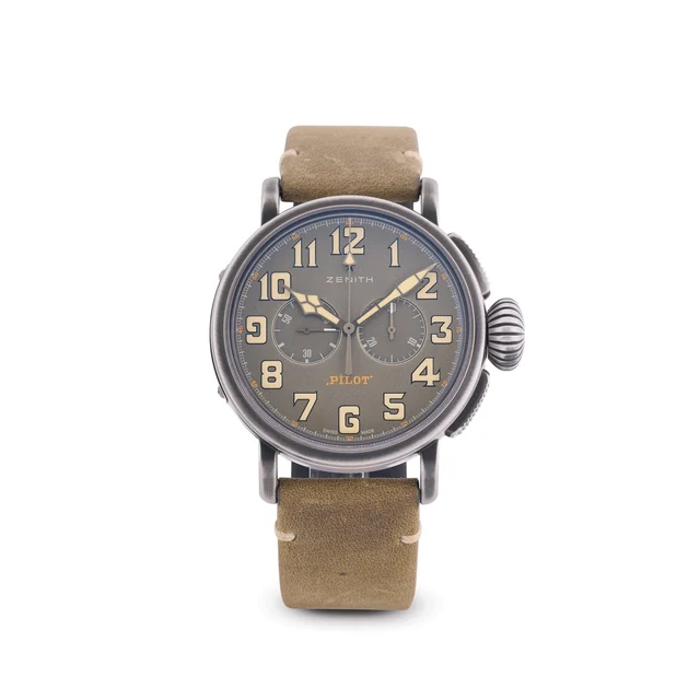Zenith ZENITH, REF. 11.2430.4069/21.C773, HERITAGE PILOT TYPE 20 TON-UP, STEEL kol saati