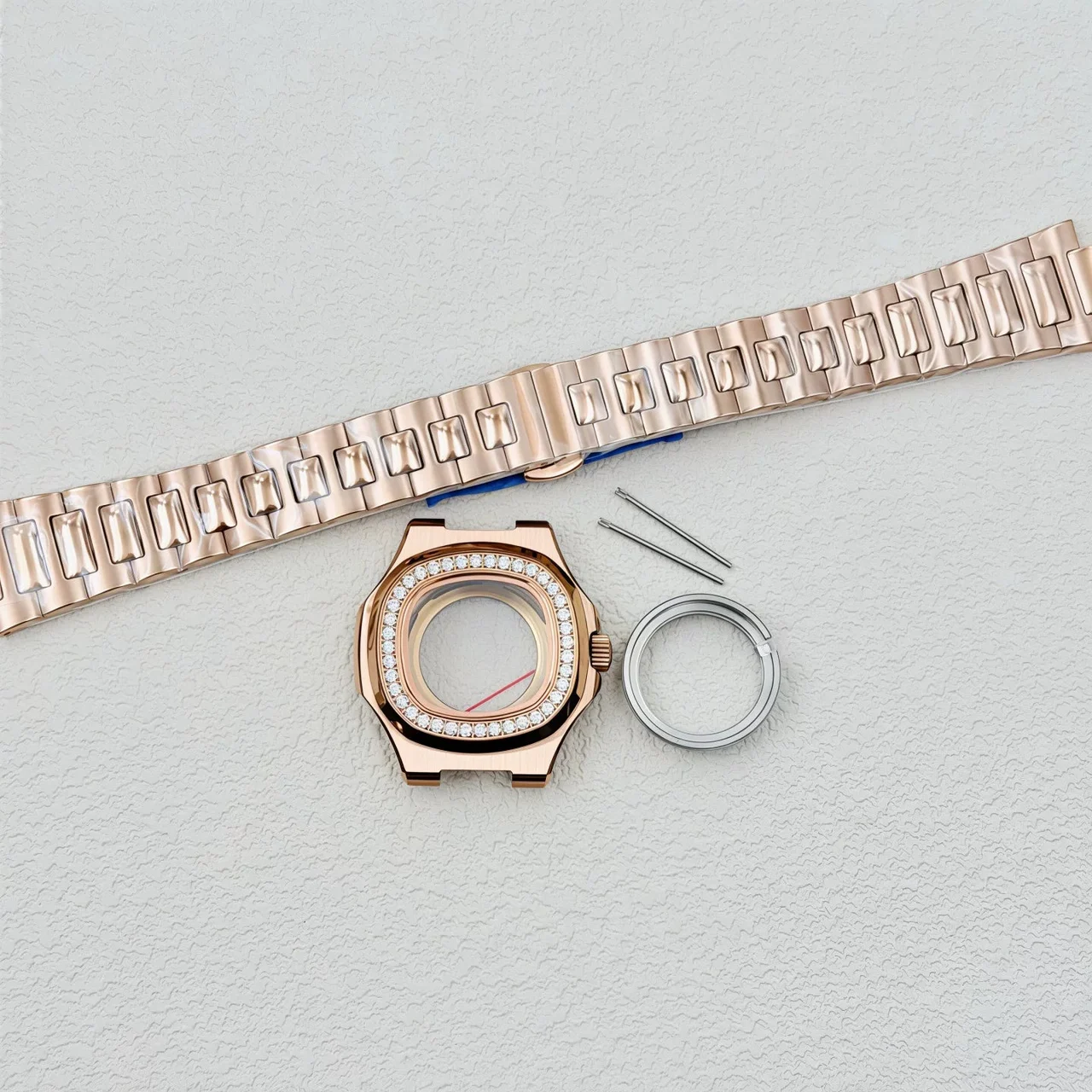 Tandorio Watches New 35MM Nautilus Watch Case Men / Women Diamond bezel NH05 AUTOMATIC Sapphire for 22.3MM Dial 6088646796130 35 mm kol saati