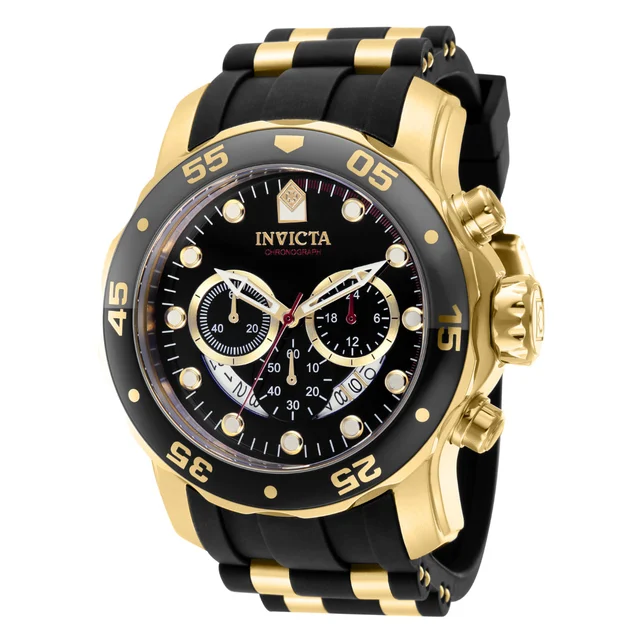 Invicta Pro Diver SCUBA Watch - 48mm. Gold, Black (37228) kol saati