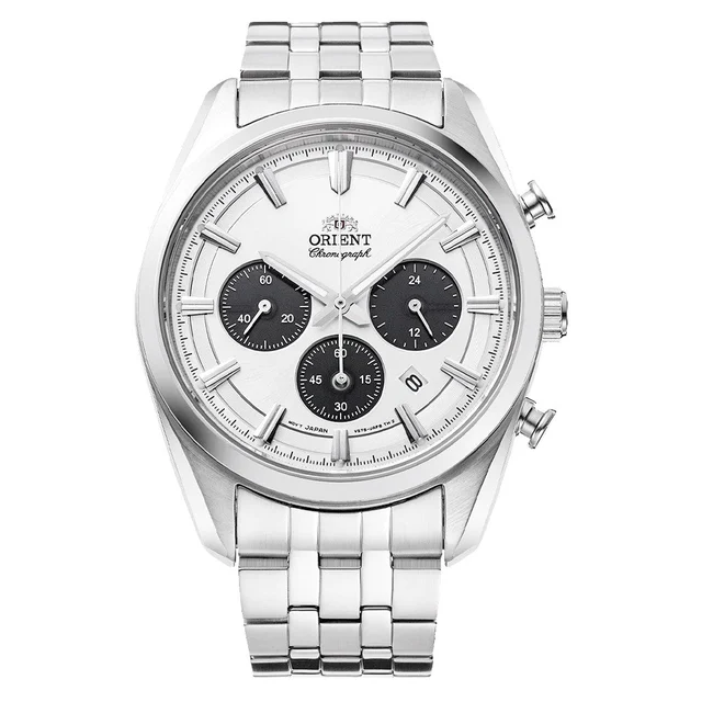 Orient Solar Quartz Chronograph Diver Watch with White Dial #RA-TX0305S10B kol saati