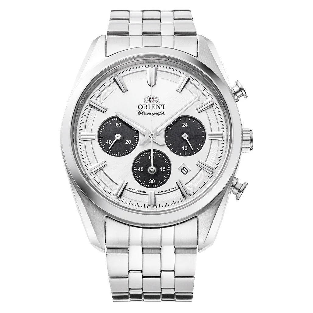 Orient Solar Quartz Chronograph Diver Watch with White Dial #RA-TX0305S10B kol saati