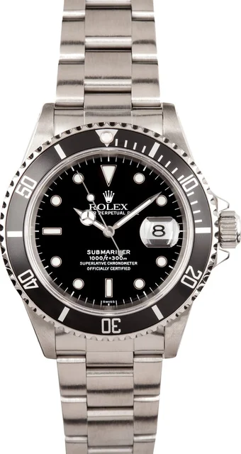 Rolex Submariner 16610 at Bob's Watches 16610BKSO kol saati
