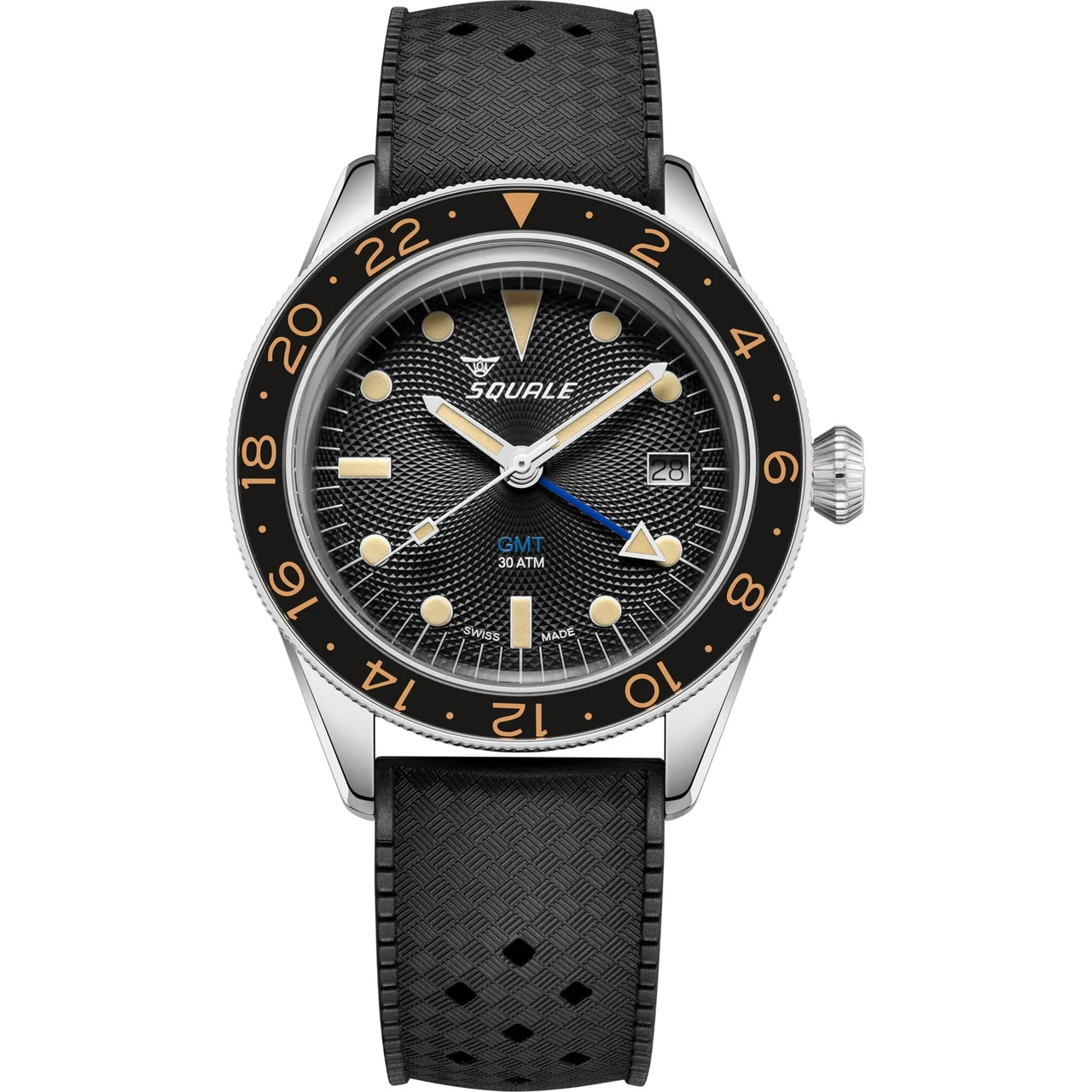 Squale GMT "Blackfin" Black Guilloché U.S. Exclusive SUB-39ERBK.HT kol saati