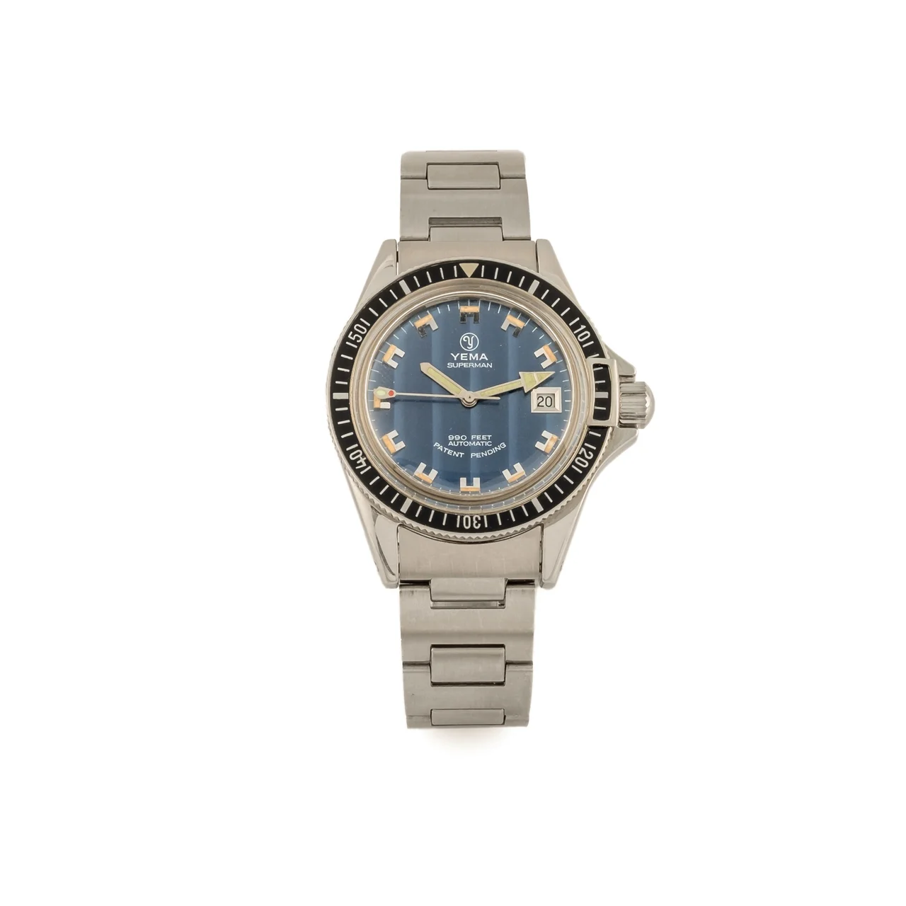 Yema Ref. 24.11.17, self-winding, diver’s, centre-seconds, date; “Superman” “990 Feet / Automatic / Patent Pending”; stainless steel; “ ” kol saati