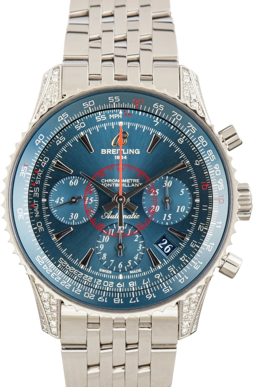 Breitling Montbrillant 01 Blue Index Dial AB013067/C894 40 mm kol saati