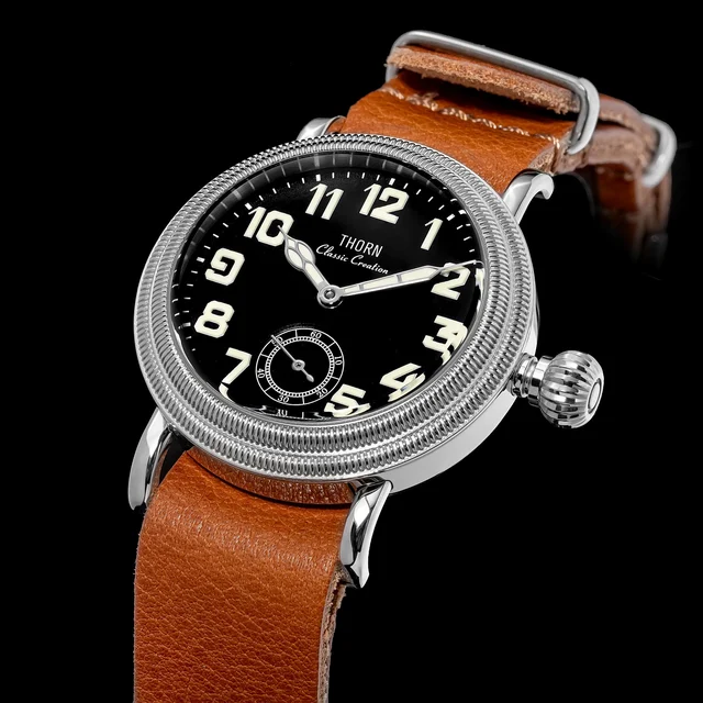 THORN Vintage Military Watch Thorn-T013-钢表-黑面小秒 - 630 kol saati