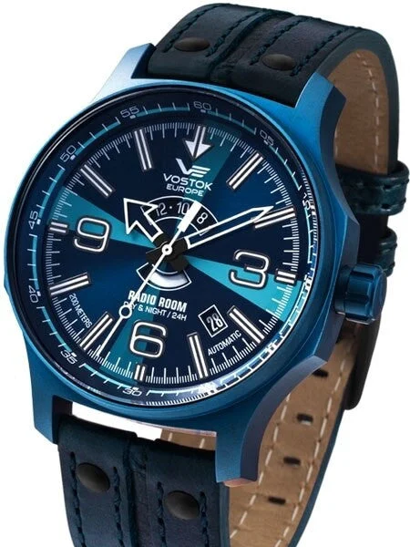Vostok Europe Vostok-Europe Radio Room, 32-Jewel Automatic Watch with Blue Case and Dial #595D533 48 mm kol saati