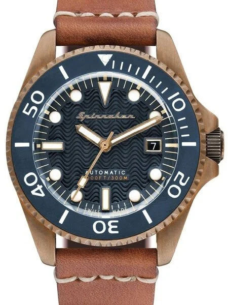 Spinnaker Scratch and Dent - Tesei Swiss Automatic Sports Watch with 43mm Bronze Case and