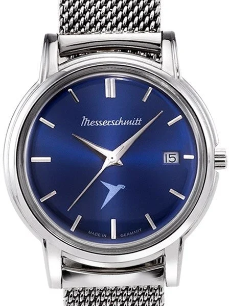 Messerschmitt Radiant Blue Dial Special Edition Quartz Dress Watch #KR200-BMil kol saati