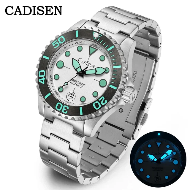Tandorio Cadisen C8232 Submariner DIVER NH35A 100M Waterproof Luminous AR Sapphire 40MM 14