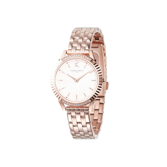 PIGALLE WOMENS Pigalle Simplicity Rose Gold Watch with Crystals and Mother of Pearl Dial L