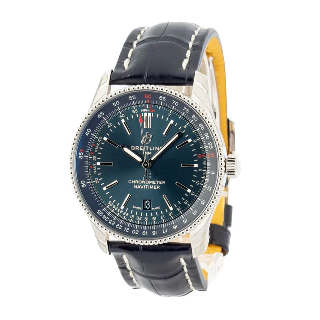 Breitling Navitimer Automatic 41 Blue Dial & Leather Strap A17326161C1P4 kol saati