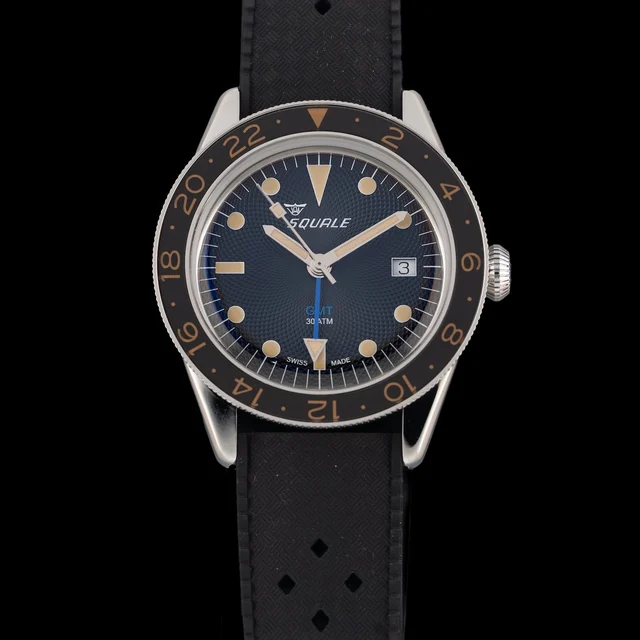 Squale GMT "Blackfin" Black Guilloché U.S. Exclusive SUB-39ERBK.HT NAP210009N34309 kol saa