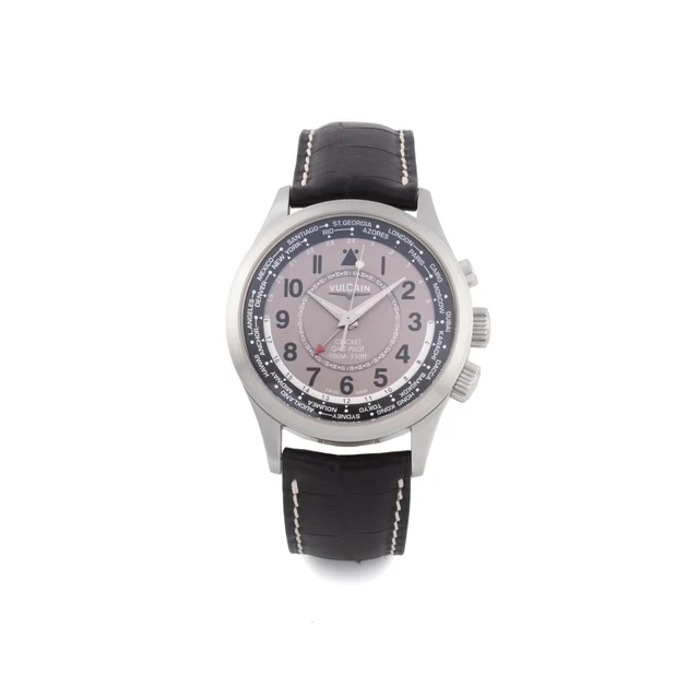 Vulcain VULCAIN, REF. 100108.335, AVIATOR CRICKET GMT PILOT, STEEL kol saati