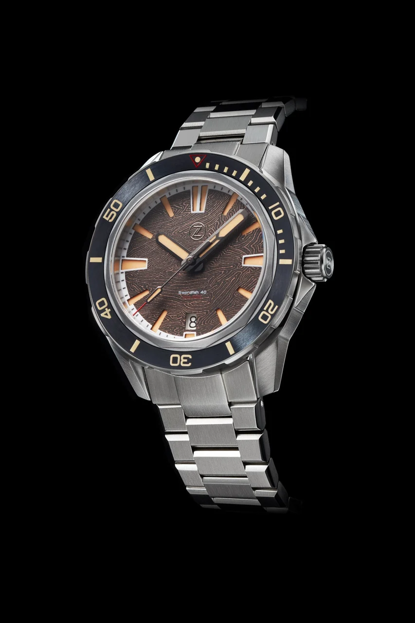 Zelos Swordfish 40mm SS 'Space Coral Carbon' Limited Edition 40 mm kol saati
