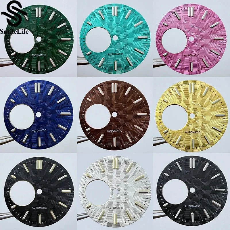 eprolo dial 28.5mm Texture Watch Dial Green Luminous Modification Watch Accessories Watch Faces for NH38 Movement 11E3BD3326AA42BD84D0FB20D161D24B 28.5 mm kol saati