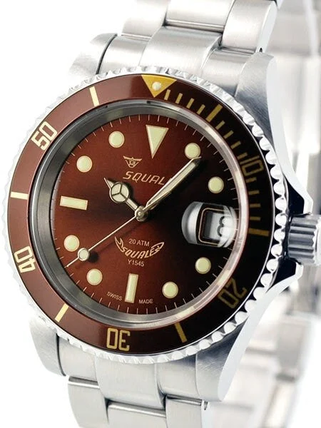 Squale meter Root Beer Swiss Automatic Dive watch with Sapphire Crystal #1545-RB 40 mm kol saati