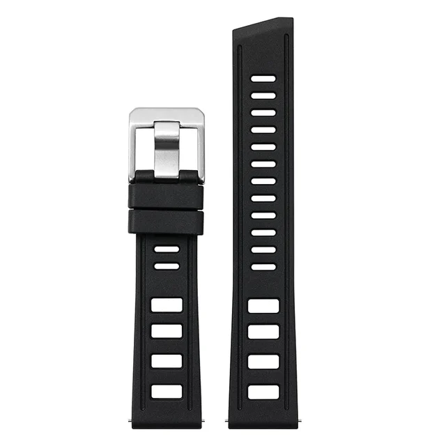 Heimdallr Premium Grade Rubber Dive Watchband 定制-方孔黑色潜水橡胶表带- 20mm (库存） 16 kol saati