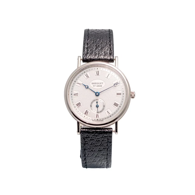 Breguet BREGUET REF. 3910, SILVER GUILLOCHÉ (ENGINE-TURNED) DIAL; 18K WHITE GOLD kol saati