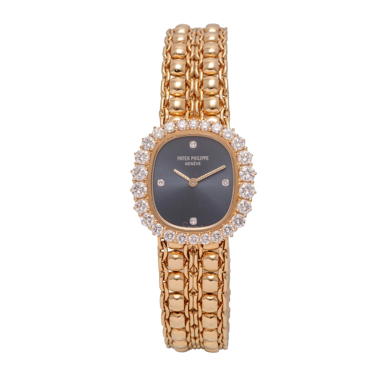 Patek Philppe PATEK PHILPPE REF. 4137/ ELLIPSE, 18KT YELLOW GOLD, CASE AND DIAL WITH DIAMOND kol saati