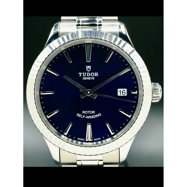Tudor Style Blue Dial Fluted Bezel M12510-0013 210000030236 kol saati