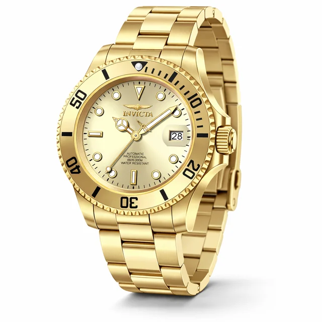 Invicta Open Box Pro Diver Automatic Watch - 40mm, Gold (AIC-69741) kol saati