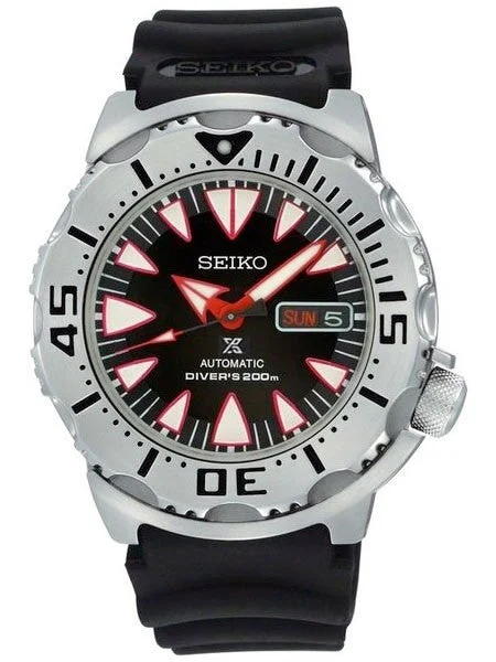 Seiko Generation Black Monster with new 24-Jewel Automatic Movement #SRP313K1 kol saati