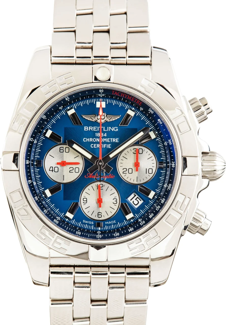 Breitling Chronomat 44 B01 Stainless Steel Blue Dial AB01106A/C867 kol saati