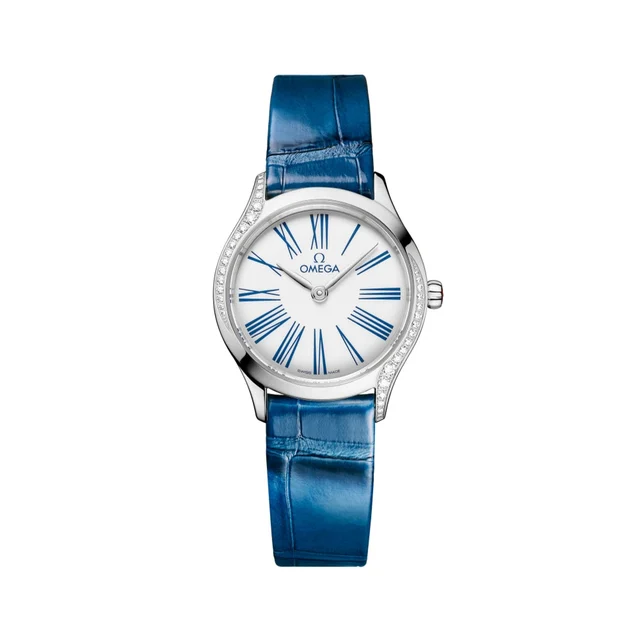 OMEGA Ville Mini Trésor Diamond Quartz 26mm - White on Strap O42818266004002 kol saati