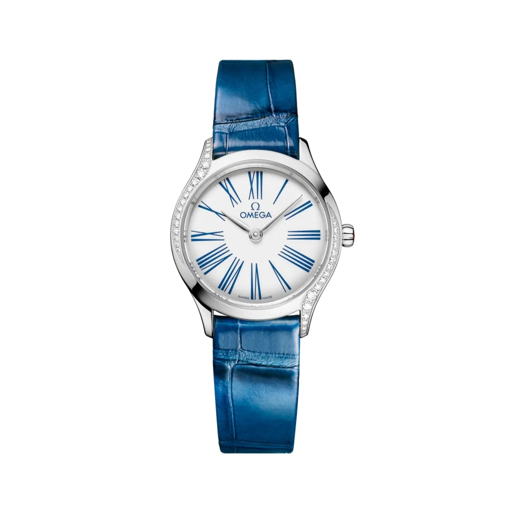 OMEGA Ville Mini Trésor Diamond Quartz 26mm - White on Strap O42818266004002 26 mm kol saati