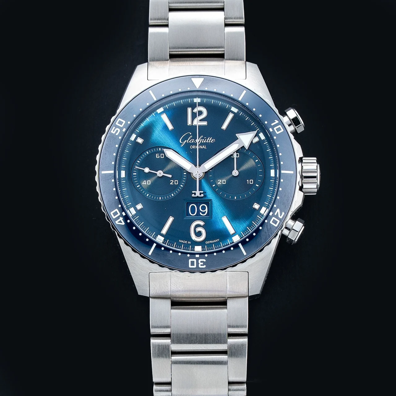 Glashutte Original Glashütte Original 1-37-23-02-81-70 SeaQ Chronograph Blue Dial on Bracelet 210009N34470 kol saati
