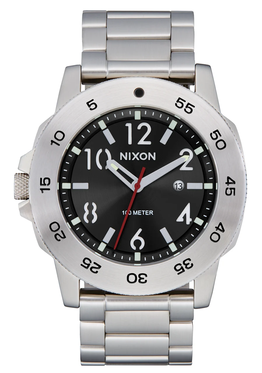Nixon US Smyth 44 - Silver / Black A1414-625-00 44 mm kol saati