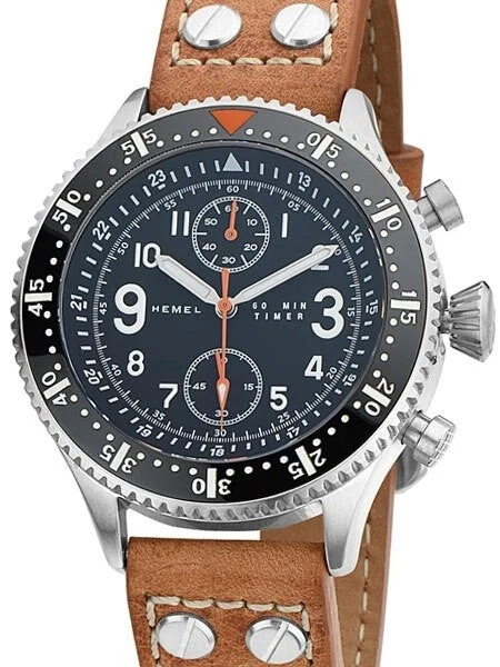 Hemel Brabant Quartz Chronograph Watch with 60-Minute Stopwatch and AR Sapphire Crystal #H