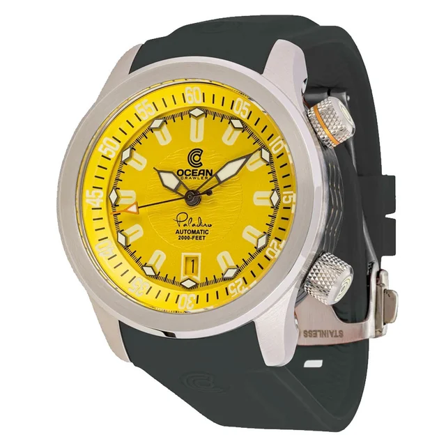 Ocean Crawler Paladino WaveMaker with Yellow Dial #OC-PL-V2-YL kol saati