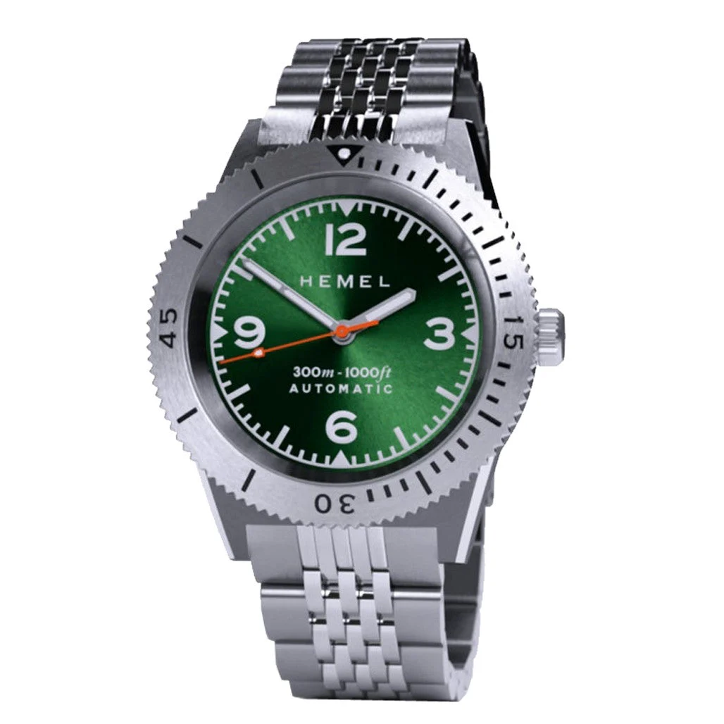 Hemel Sea Dart Automatic Dive Watch with Green Dial #HD3JUN 45 mm kol saati