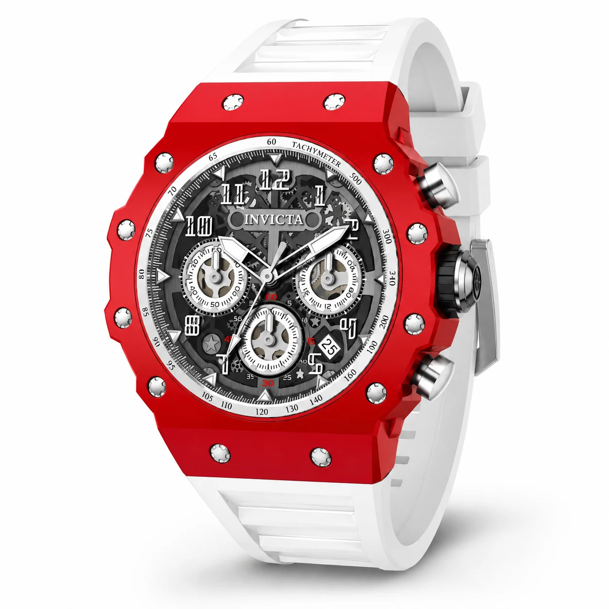 Invicta Open Box Racing Watch - 43.5mm, White (AIC-69647) 43.5 mm kol saati