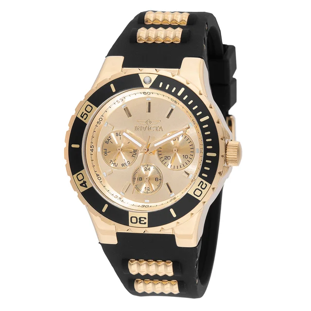 Invicta Aviator Watch - 38mm. Black. Gold (49892) kol saati