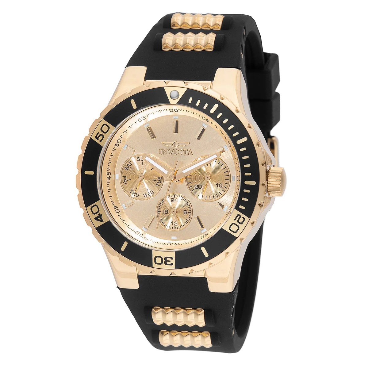 Invicta Aviator Watch - 38mm. Black. Gold (49892) 38 mm kol saati