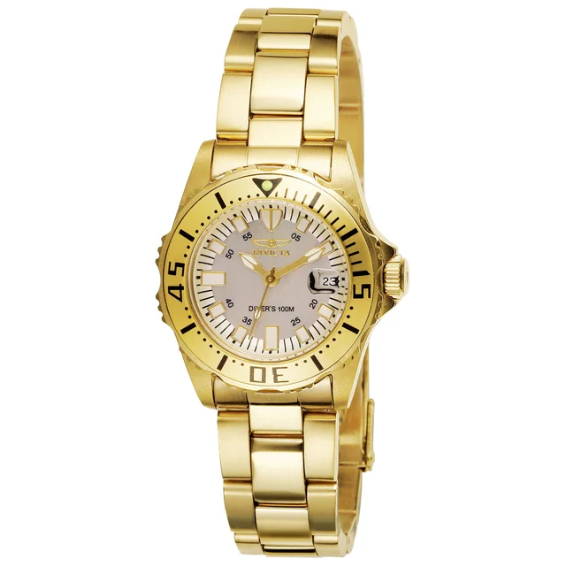 Invicta Pro Diver Swiss Ronda 585 Caliber Watch w/ Mother of Pearl Dial - 30mm, Gold (ZG-2