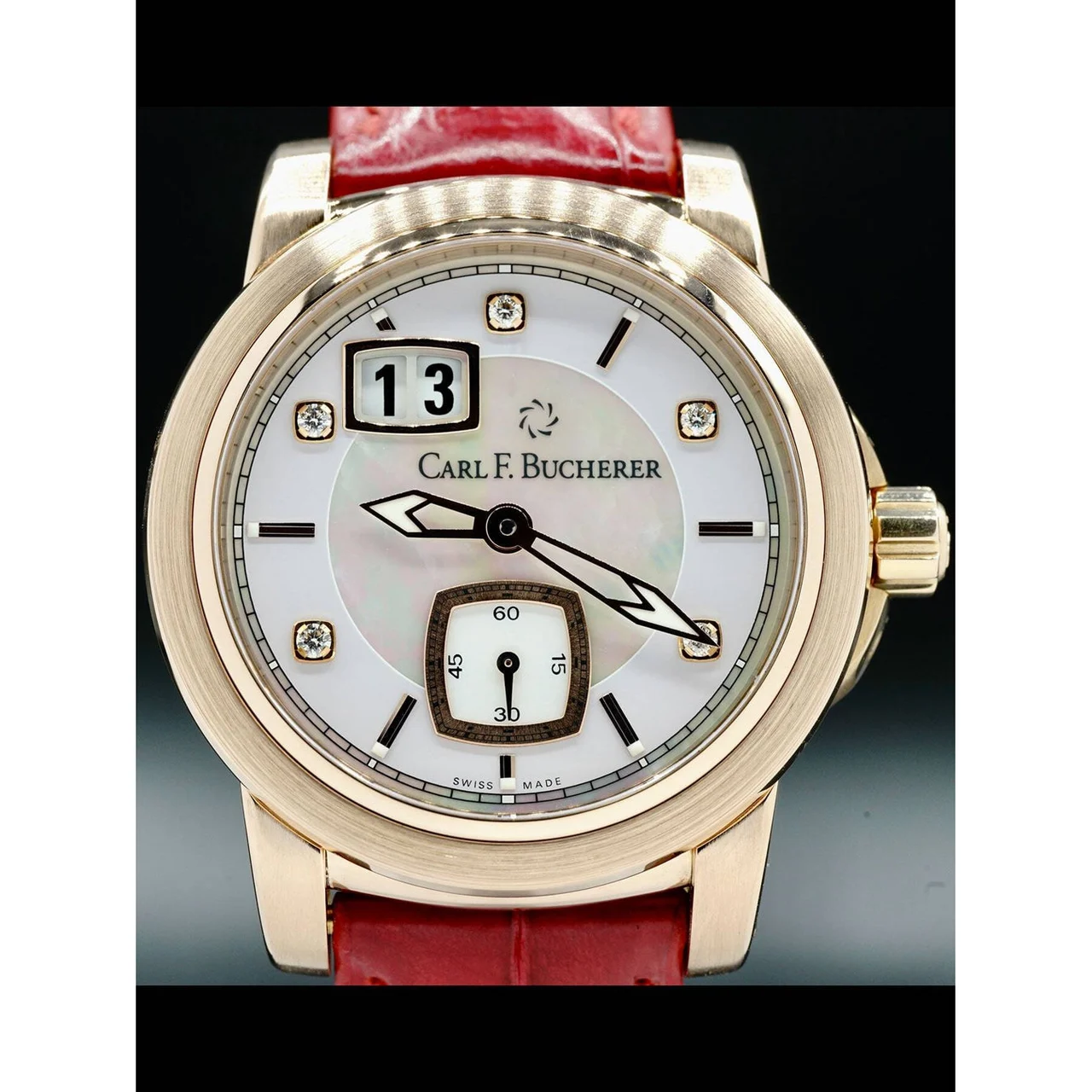 Carl F. Bucherer Diamond Patravi Date 00.10630.03.77.01 210000032081 38.5 mm kol saati