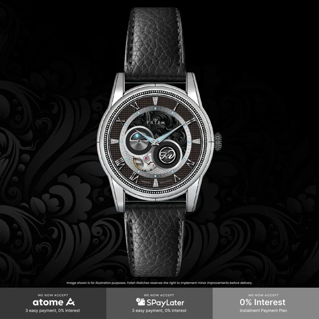 Fatehwatches Batheq Onyx Black kol saati