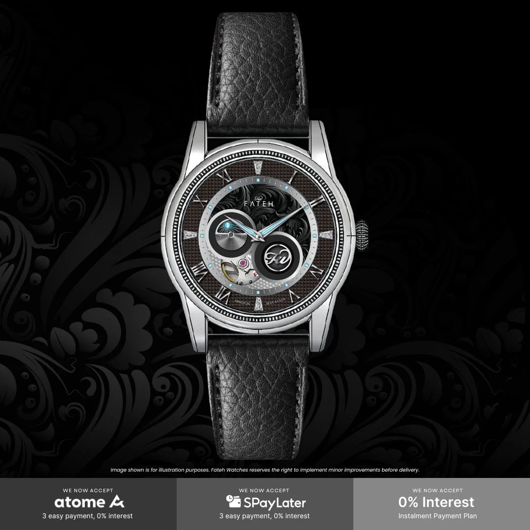 Fatehwatches Batheq Onyx Black 42 mm kol saati